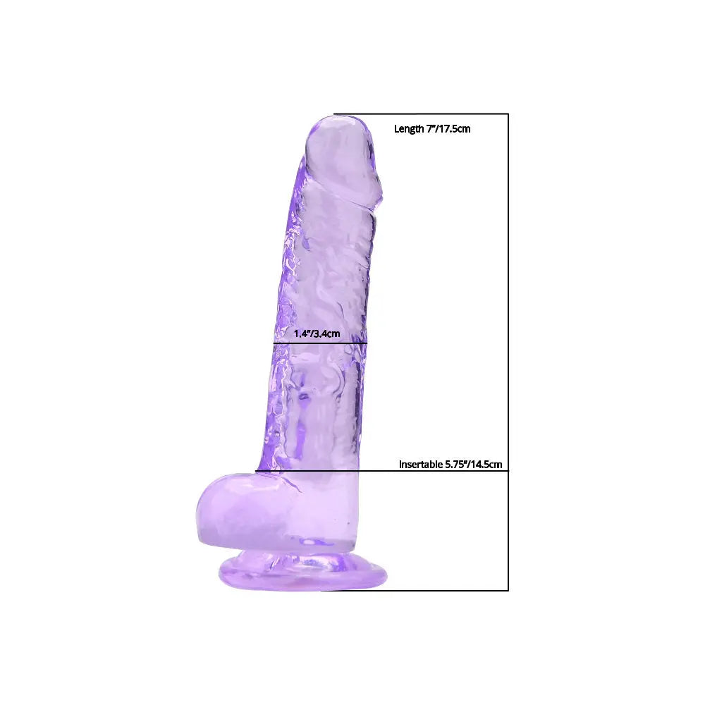 Loving Joy 7 Inch Dildo with Balls Purple Loving Joy