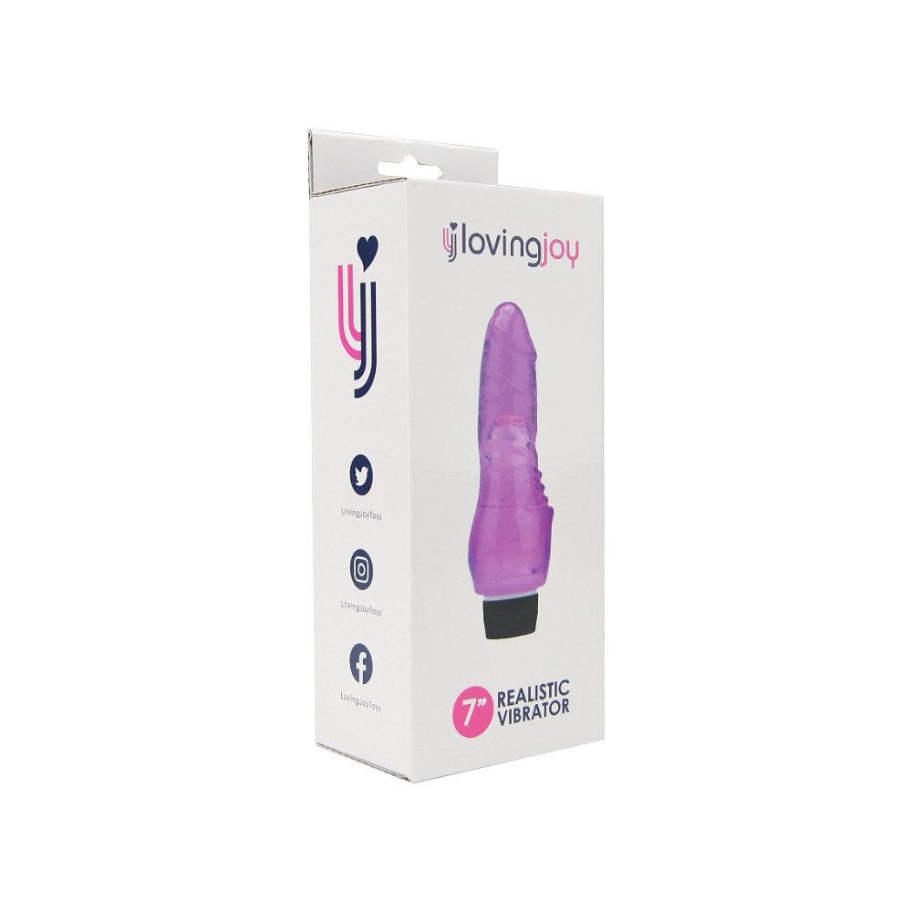 Loving Joy 7 inch Realistic Vibrator Purple Loving Joy