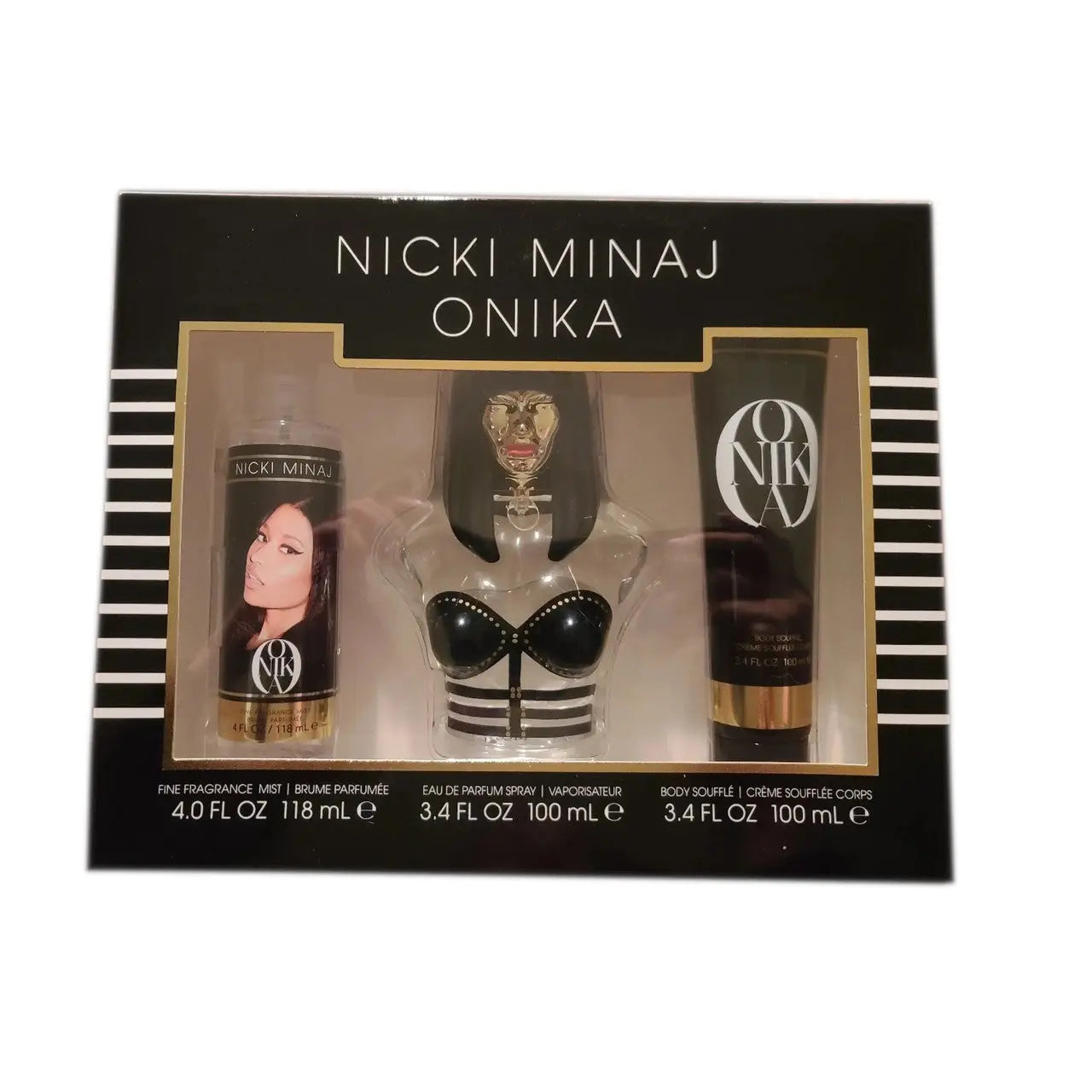 Nicki Minaj Onika 3 Pcs Set For Women: 3.4 Eau De Parfum Spray + 3.4 Body Lotion + 1.7 Body Mist Nicki Minaj