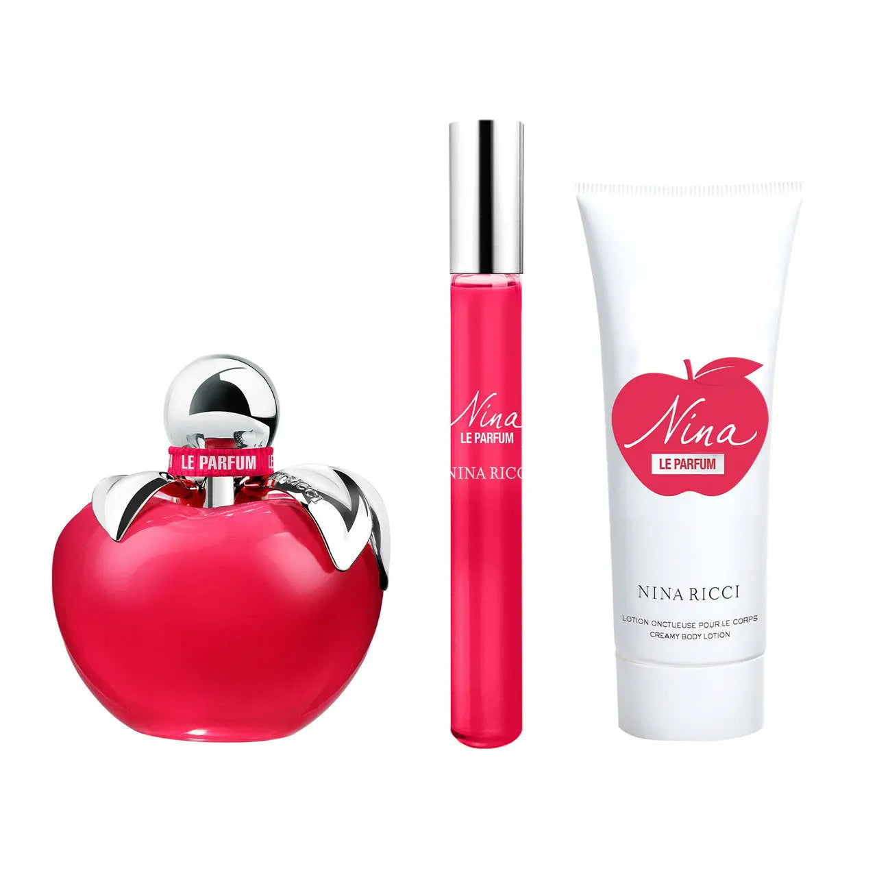 Nina Ricci Nina Le Parfum 3 Pcs Set For Women: 2.7 Eau De Parfum Spray + 0.34 Eau De Parfum Roll-On + 2.5 Body Lotion Nina Ricci