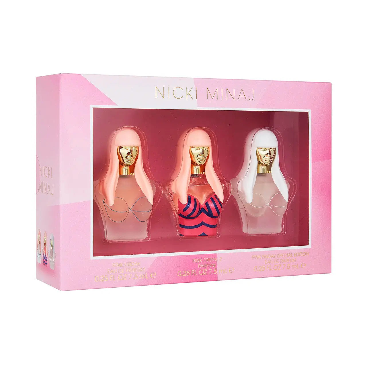 Nicki Minaj 3 * 7.5 Ml Mini Set For Women: Pink Friday Eau De Parfum + Pink Friday 2 Parfum + Pink Friday Special Edition Eau De Parfum Curve