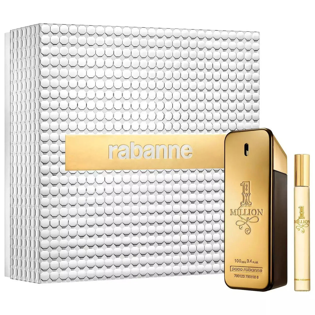 Paco Rabanne One Million 2 Pcs Set For Men: 3.4 Eau De Toilette Spray + 0.68 Eau De Toilette Spray Paco Rabanne