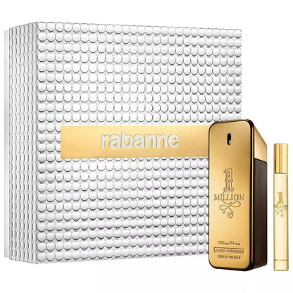 Paco Rabanne One Million 2 Pcs Set For Men: 3.4 Eau De Toilette Spray + 0.68 Eau De Toilette Spray Paco Rabanne