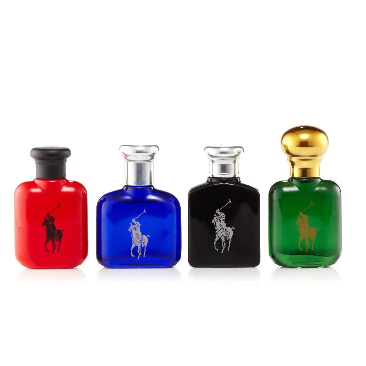 Polo Collection 4 Pcs Set For Men: Polo Green 0.5 Eau De Toilette + Polo Blue 0.5 Eau De Toilette + Polo Red 0.5 Eau De Toilette + Polo Black 0.5 Eau De Toilette Ralph Lauren