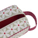 travel toiletry bag with red handle in daisy sage print interior 