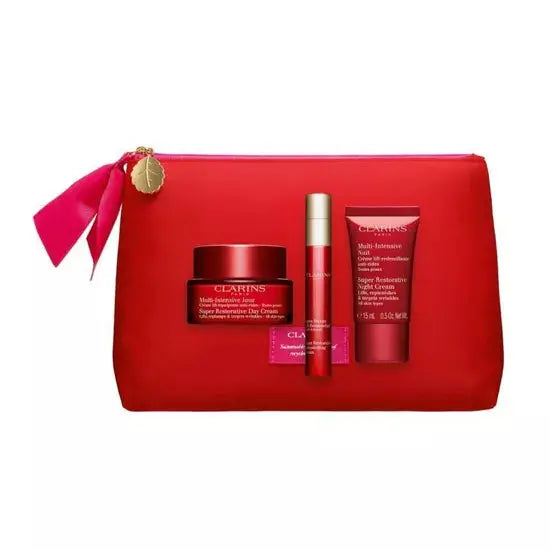 Clarins Super Restorative 3 Piece Gift Set: Day Cream 50ml - Restorative Remodeling Serum 10ml - Night Cream 15ml Clarins