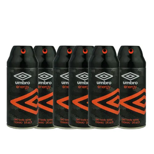 Umbro Energy Deo Body Spray 150ml Bundle of 6 - The Beauty Store