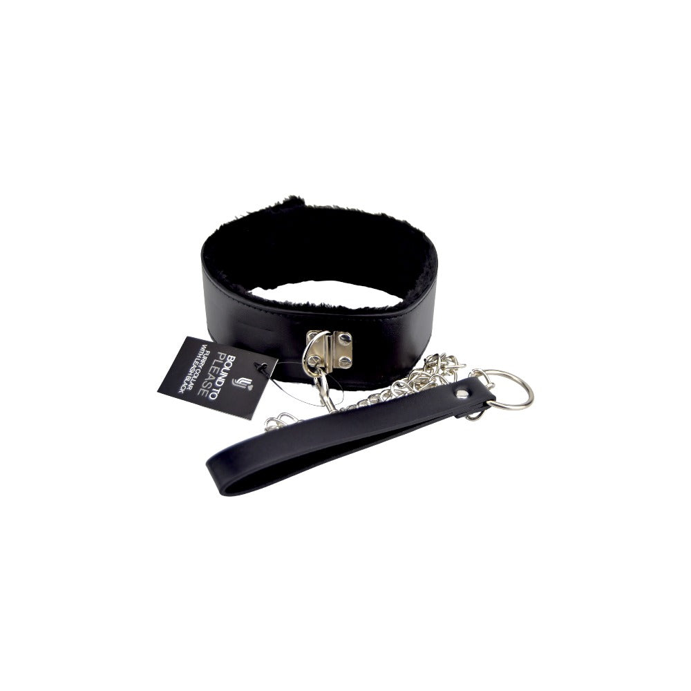 Bound to Please Furry Collar with Leash Black Bound to Please