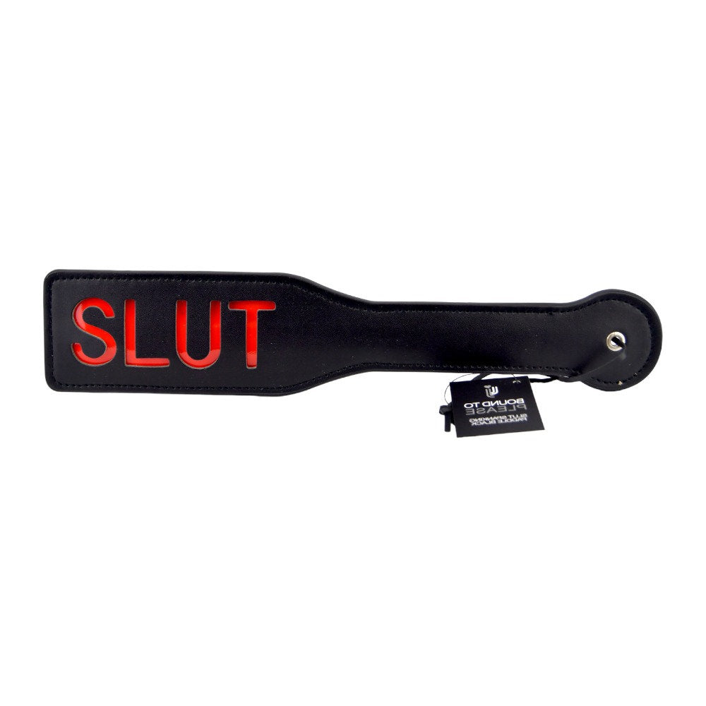 Bound to Please SLUT Spanking Paddle Black Bound to Please