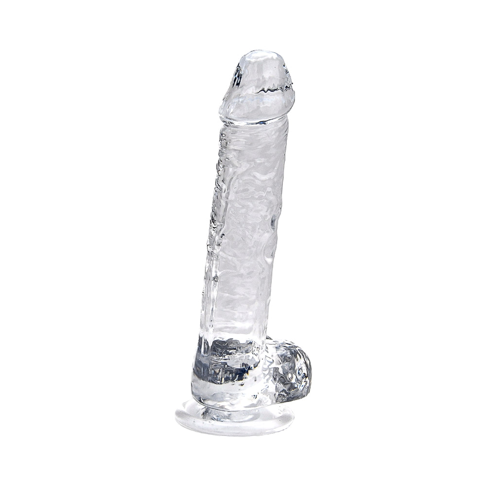 Loving Joy 7 Inch Dildo with Balls Clear Loving Joy