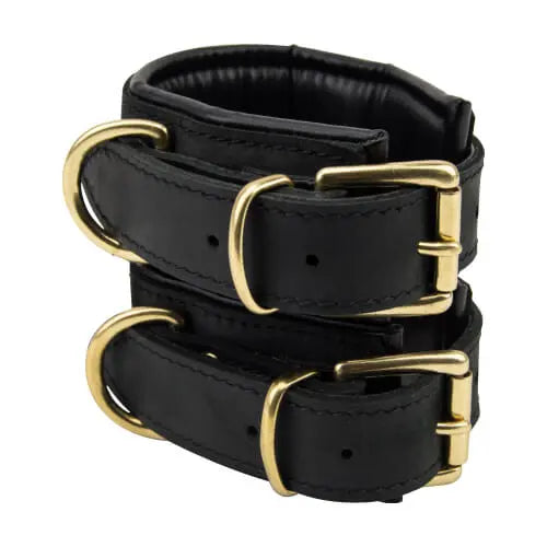 Bound Noir Nubuck Leather Slim Wrist Cuffs Bound