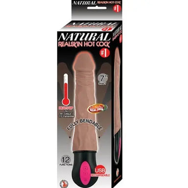 Realistic Warming 7 inch Vibrating Dildo Brown Nasstoys