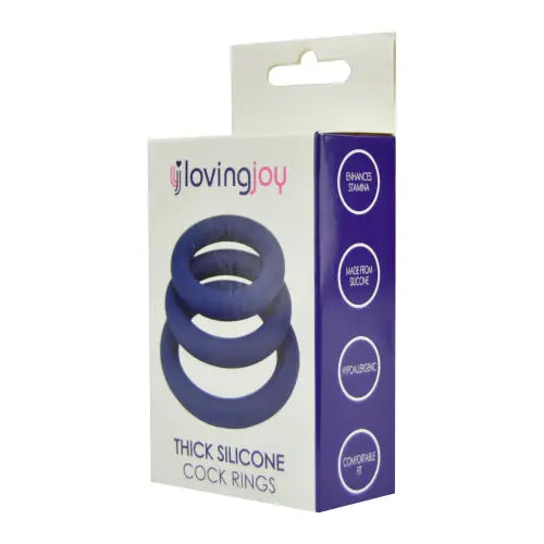 Loving Joy Thick Silicone Cock Rings 3 Pack Loving Joy