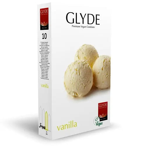 Glyde Ultra Vanilla Flavour Vegan Condoms 10 Pack