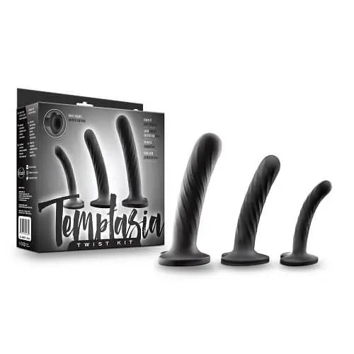 Twist Silicone Dildo with Suction Cup Set of Three Blush Novelties