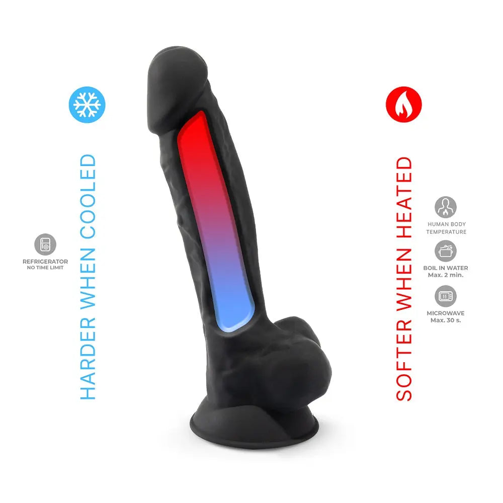 SilexD 7 inch Realistic Silicone Dual Density Dildo with Suction Cup and balls Black SilexD