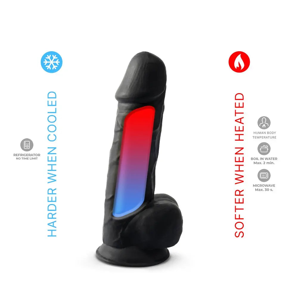 SilexD 8.5 inch Realistic Silicone Dual Density Girthy Dildo with Suction Cup with Balls Black SilexD