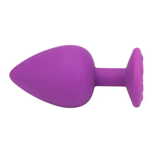 Loving Joy Jewelled Silicone Butt Plug Purple -Large Loving Joy