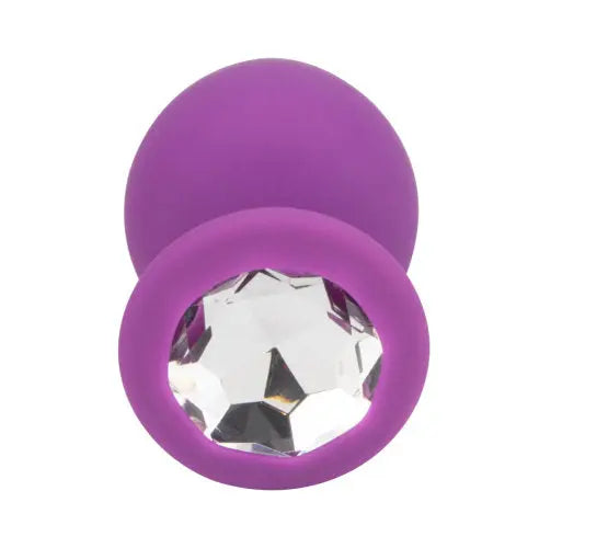 Loving Joy Jewelled Silicone Butt Plug Purple -Large Loving Joy