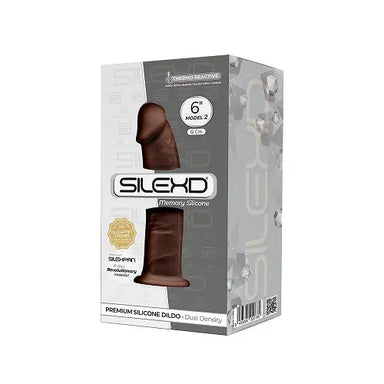 SilexD 6 inch Realistic Silicone Dual Density Dildo with Suction Cup Brown Silexd