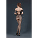 Moonlight Criss-Cross Cut-Out Crotchless Floral Bodystocking Black One Size Moonlight Lingerie