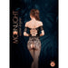 Moonlight Criss-Cross Cut-Out Crotchless Floral Bodystocking Black One Size Moonlight Lingerie