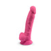 SilexD 7 inch Glow in the Dark Realistic Silicone Dual Density Dildo with Suction Cup and Balls Pink SilexD