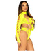 Leg Avenue Cut Out Bodysuit with Thong Neon Yellow Leg Avenue