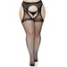 Leg Avenue Lace Oval Net Suspender Tights Plus Size