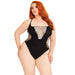 Leg Avenue Shredded Thong Bodysuit Black Plus Size Leg Avenue