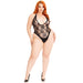 Leg Avenue Floral Lace Deep-V Teddy Plus Size Leg Avenue