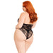 Leg Avenue Floral Lace Deep-V Teddy Plus Size Leg Avenue