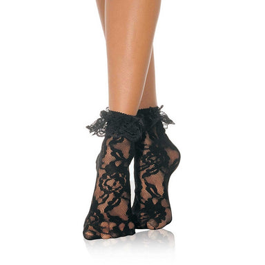 Leg Avenue Lace Ankle Socks with Ruffle Trim Leg Avenue