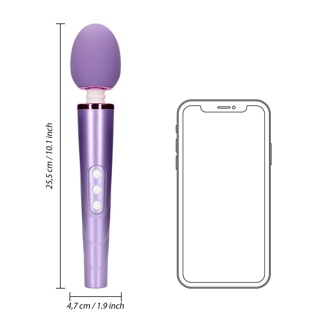 Rechargeable Wand Vibrator Metallic Purple Shots Toys