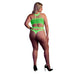 Cut Out Thong Bodysuit Neon Green Plus Size Shots Toys