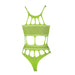 Cut Out Thong Bodysuit Neon Green Plus Size Shots Toys