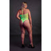 Halter Tie Neck Bodysuit Neon Green Plus Size Shots Toys