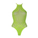 Halter Tie Neck Bodysuit Neon Green Plus Size Shots Toys