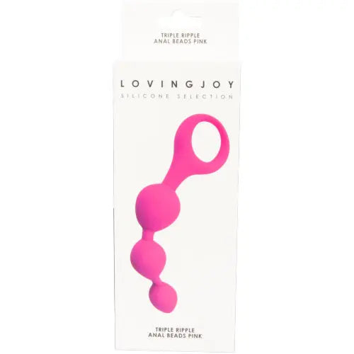 Loving Joy Triple Ripple Anal Beads-Pink Loving Joy