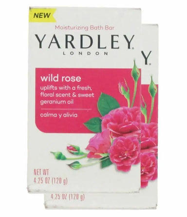 Yardley London Wild Rose Moisturising Soap Bath Bar - 120g - BEAUTY FOR A FIVER 