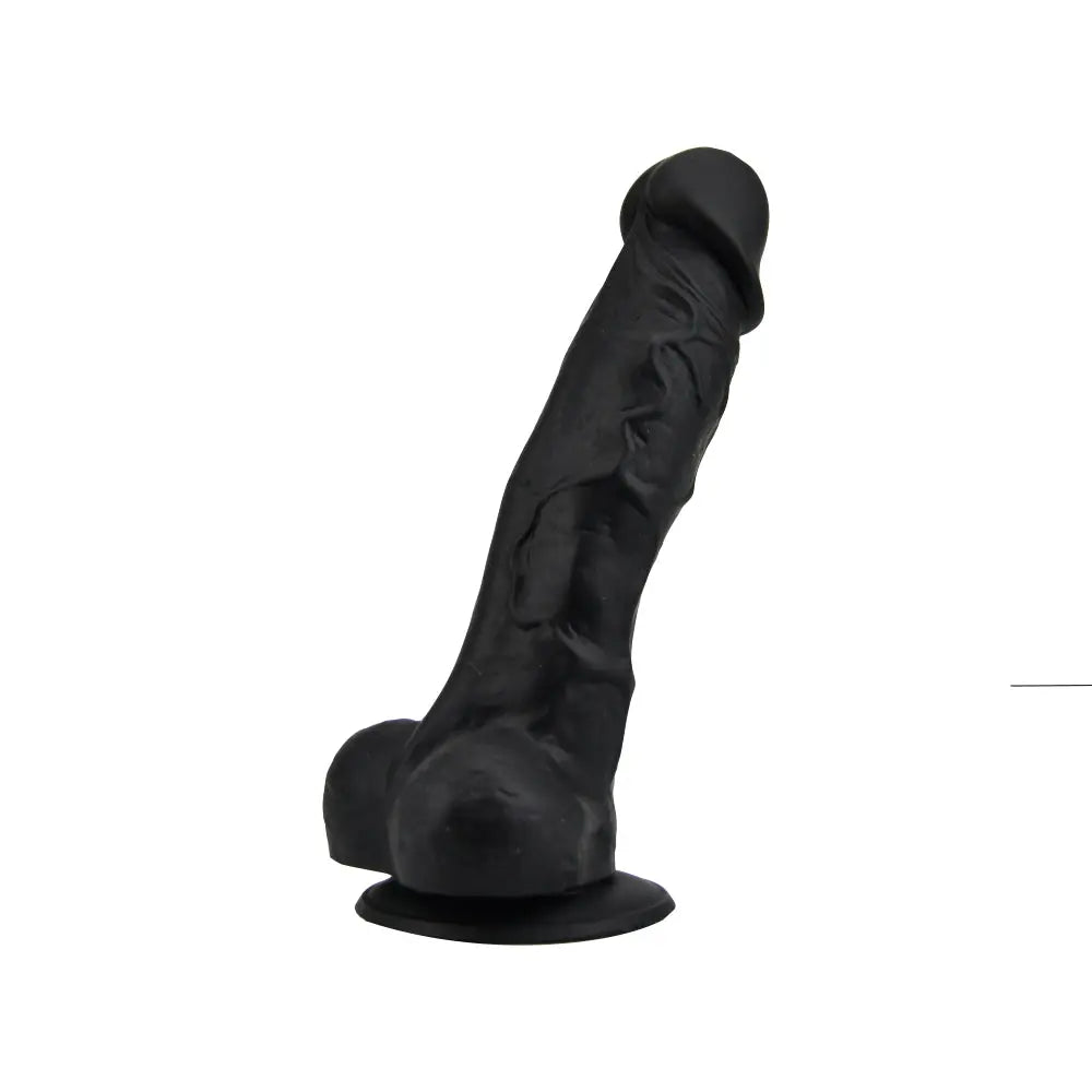 Loving Joy 7 Inch Realistic Silicone Dildo with Suction Cup and Balls Black