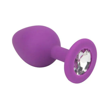 Loving Joy Jewelled Silicone Butt Plug Purple - Medium